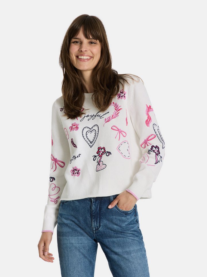 Lieblingsstück Strickpullover DoritaL mit verspielten Stickereien von Lieblingsstück