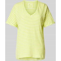 Lieblingsstück T-Shirt mit Streifenmuster Modell 'Darasil' in Neon Gelb, Größe S von Lieblingsstück