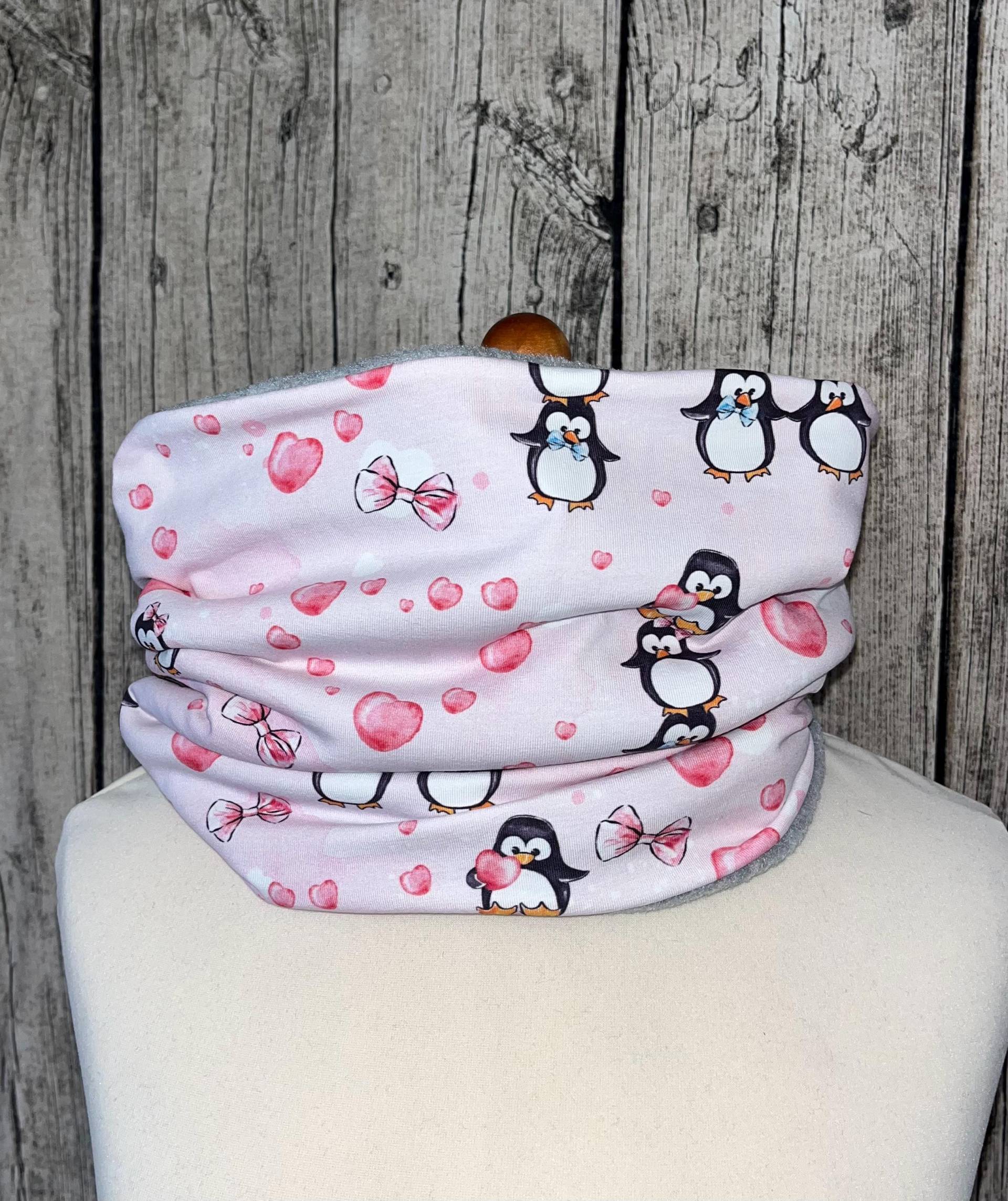 Bio Jersey - Loop Schal Fleece Kuschelschal Pinguin Party Herz Neu von Lieblingsstueck4U