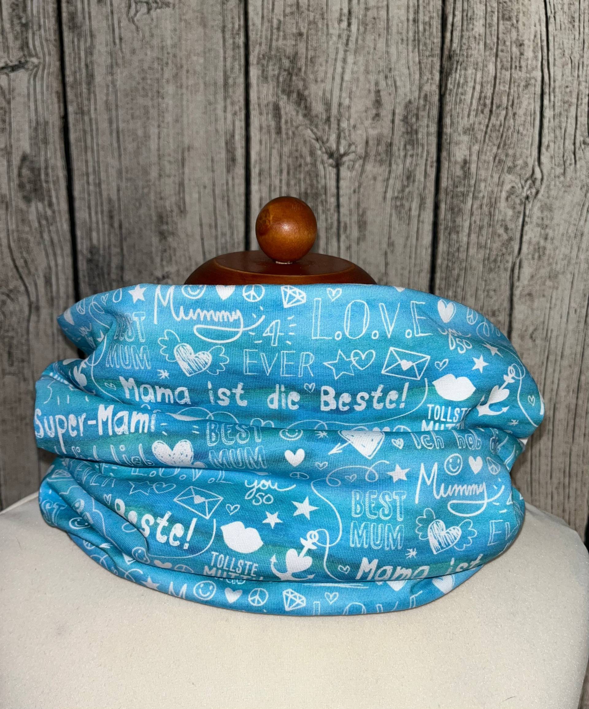 Bio Loop Schal Fleece Kuschelschal - Beste Mama Türkis Neu von Lieblingsstueck4U