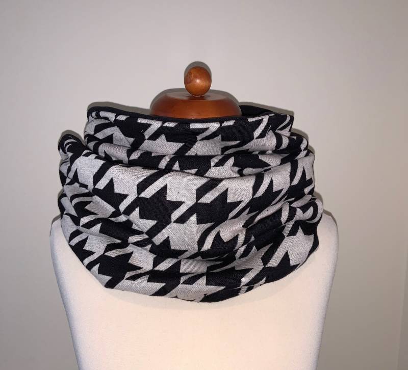 Doppel Loop Schal Fleece Kuschelschal - Hahnentritt Neu von Lieblingsstueck4U