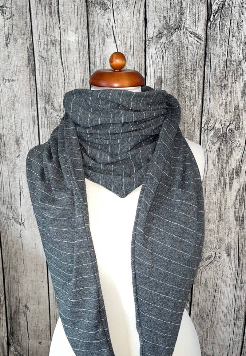 Dreieckstuch Wickel Schal Halstuch Loop - Grau Silber Neu von Lieblingsstueck4U