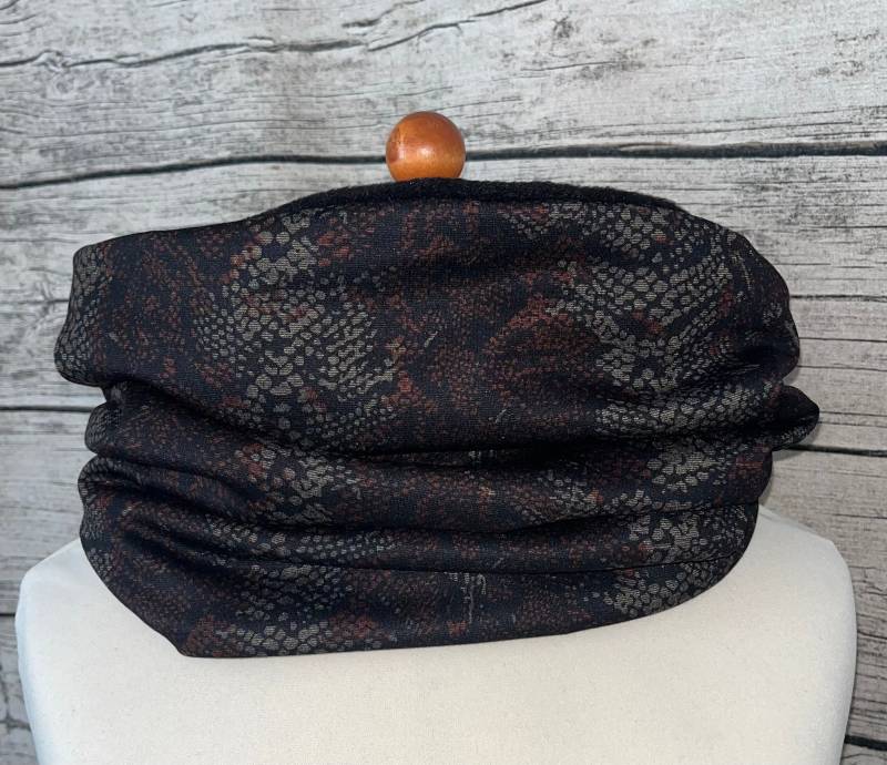 Loop Fleece Schal Kuschelschal - Animal Print Schwarz Braun Neu von Lieblingsstueck4U