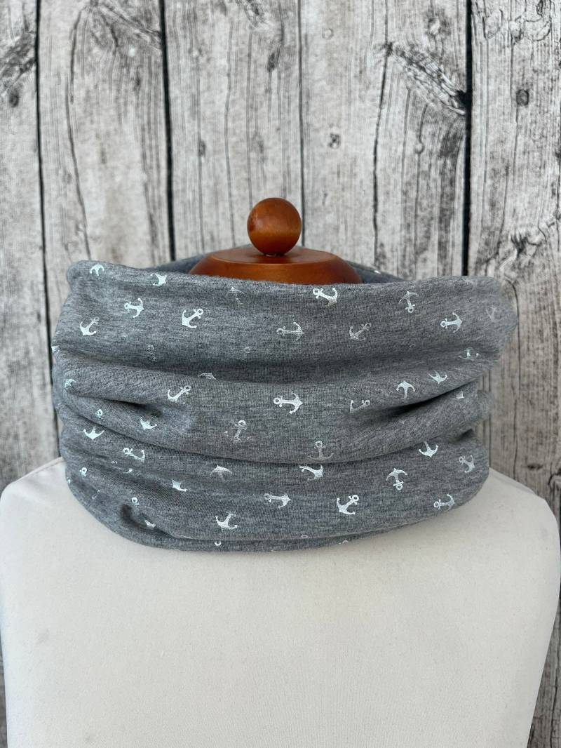 Loop Schal Fleece Kuschelschal - Anker Grau Neu von Lieblingsstueck4U