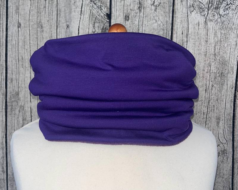 Loop Schal Fleece Kuschelschal - Basic Einfarbig Uni Lila Jersey Neu von Lieblingsstueck4U