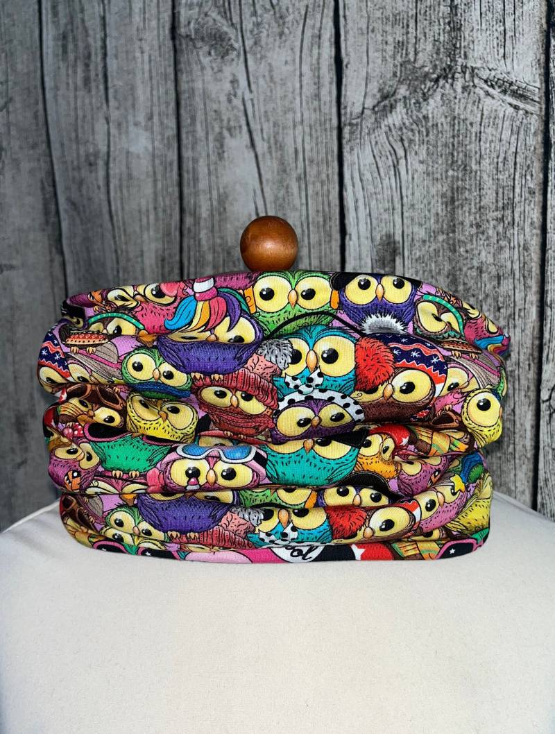 Loop Schal Fleece Kuschelschal - Coole Eulen Neu von Lieblingsstueck4U