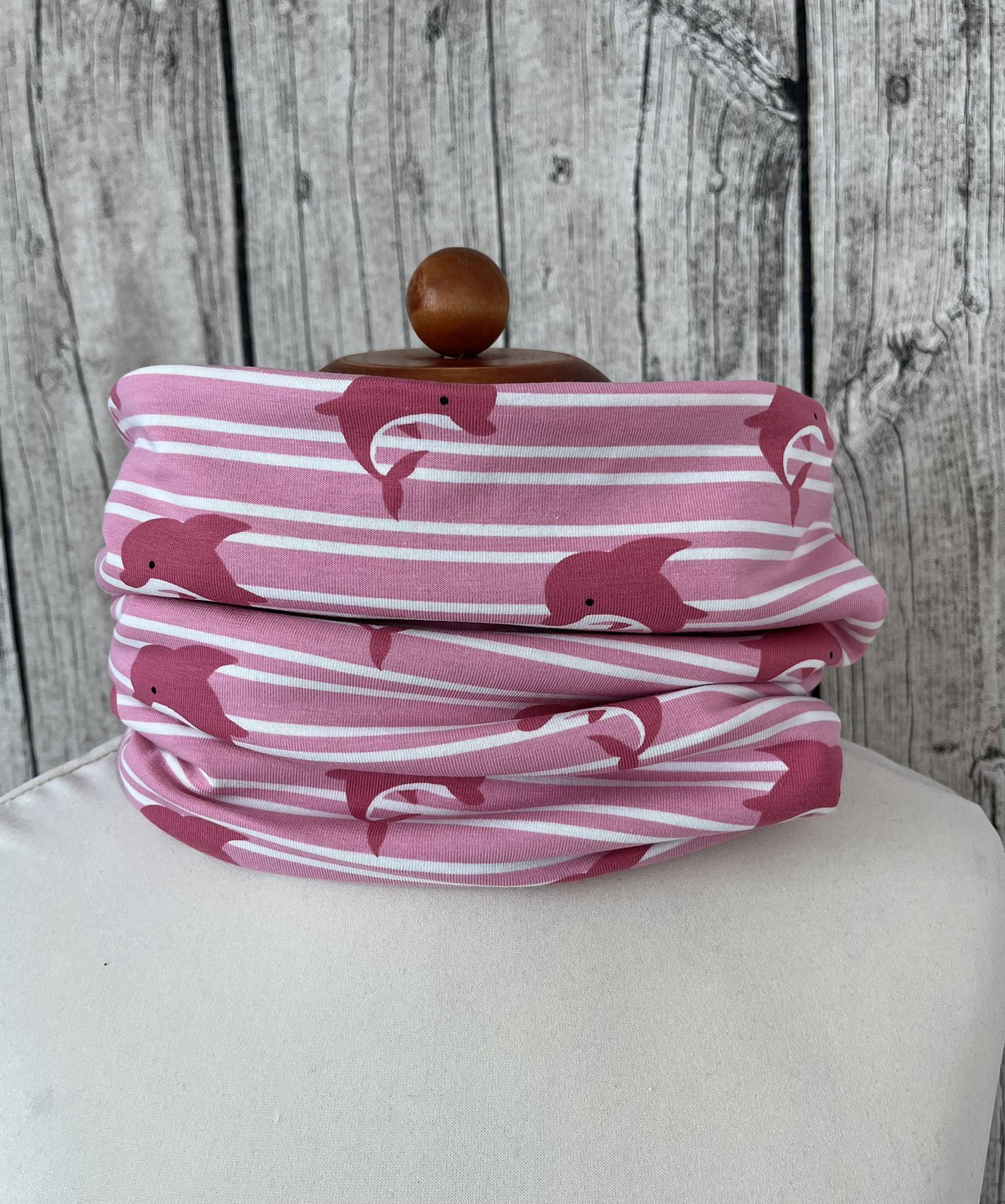 Loop Schal Fleece Kuschelschal - Delfin Delfine Rosa Neu von Lieblingsstueck4U