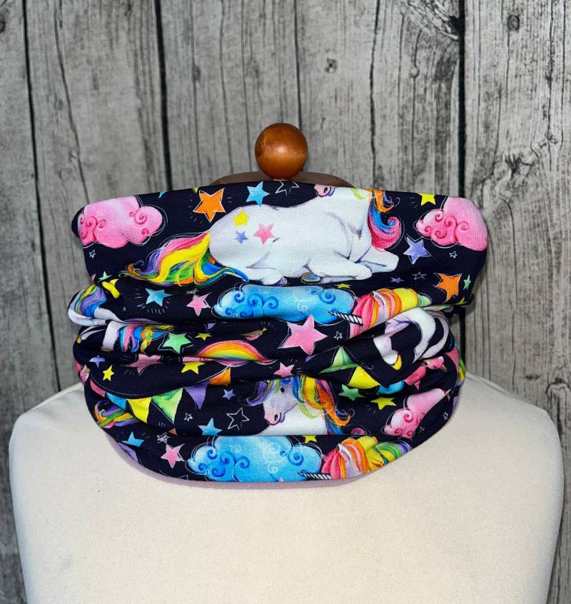 Loop Schal Fleece Kuschelschal - Einhorn Groß Regenbogen Neu von Lieblingsstueck4U