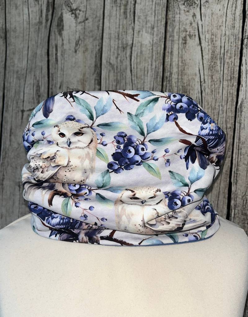 Loop Schal Fleece Kuschelschal - Eule Eulen Winter Neu von Lieblingsstueck4U