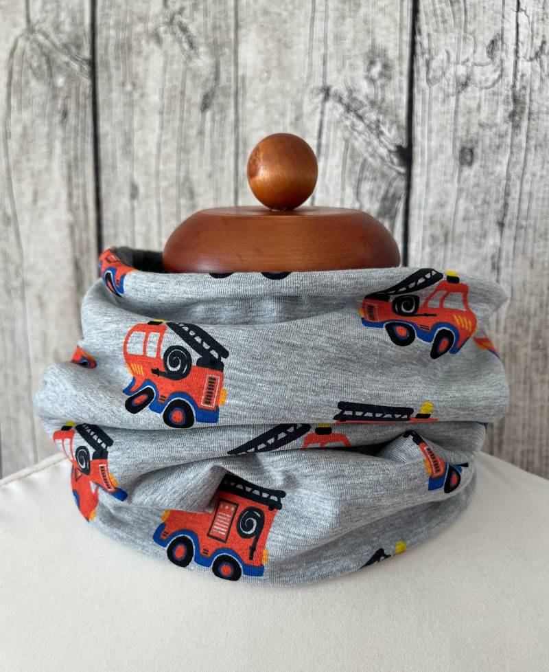 Loop Schal Fleece Kuschelschal - Feuerwehr Grau Neu von Lieblingsstueck4U