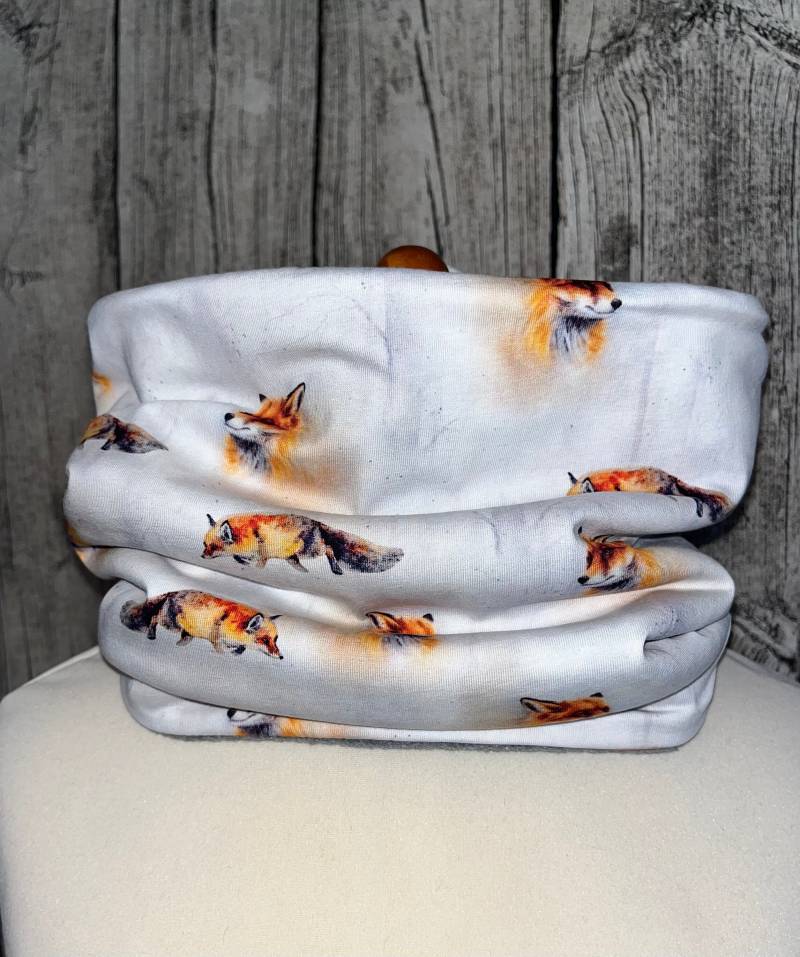 Loop Schal Fleece Kuschelschal - Fuchs Hell Neu von Lieblingsstueck4U