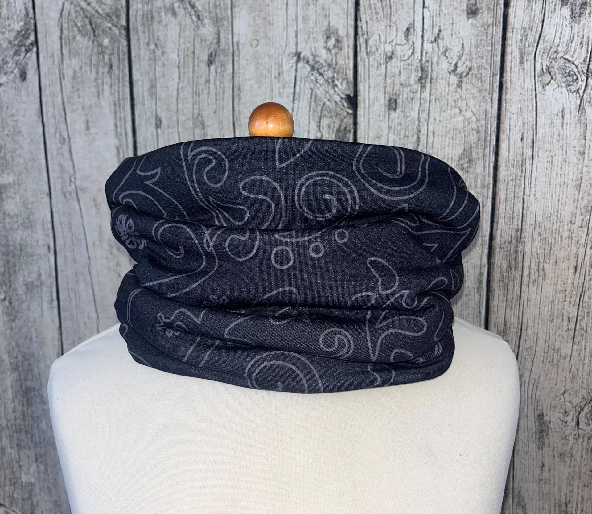 Loop Schal Fleece Kuschelschal - Geko Eidechse Echse Grau Schwarz Neu von Lieblingsstueck4U