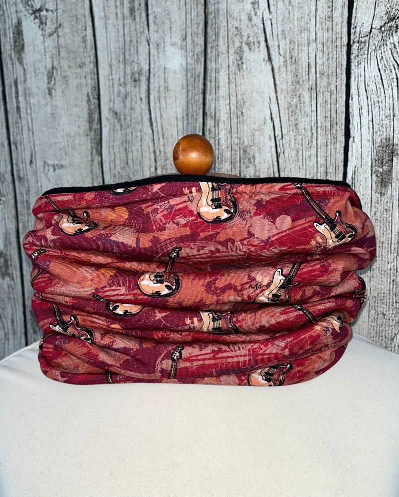 Loop Schal Fleece Kuschelschal - Gitarre Rot Neu von Lieblingsstueck4U