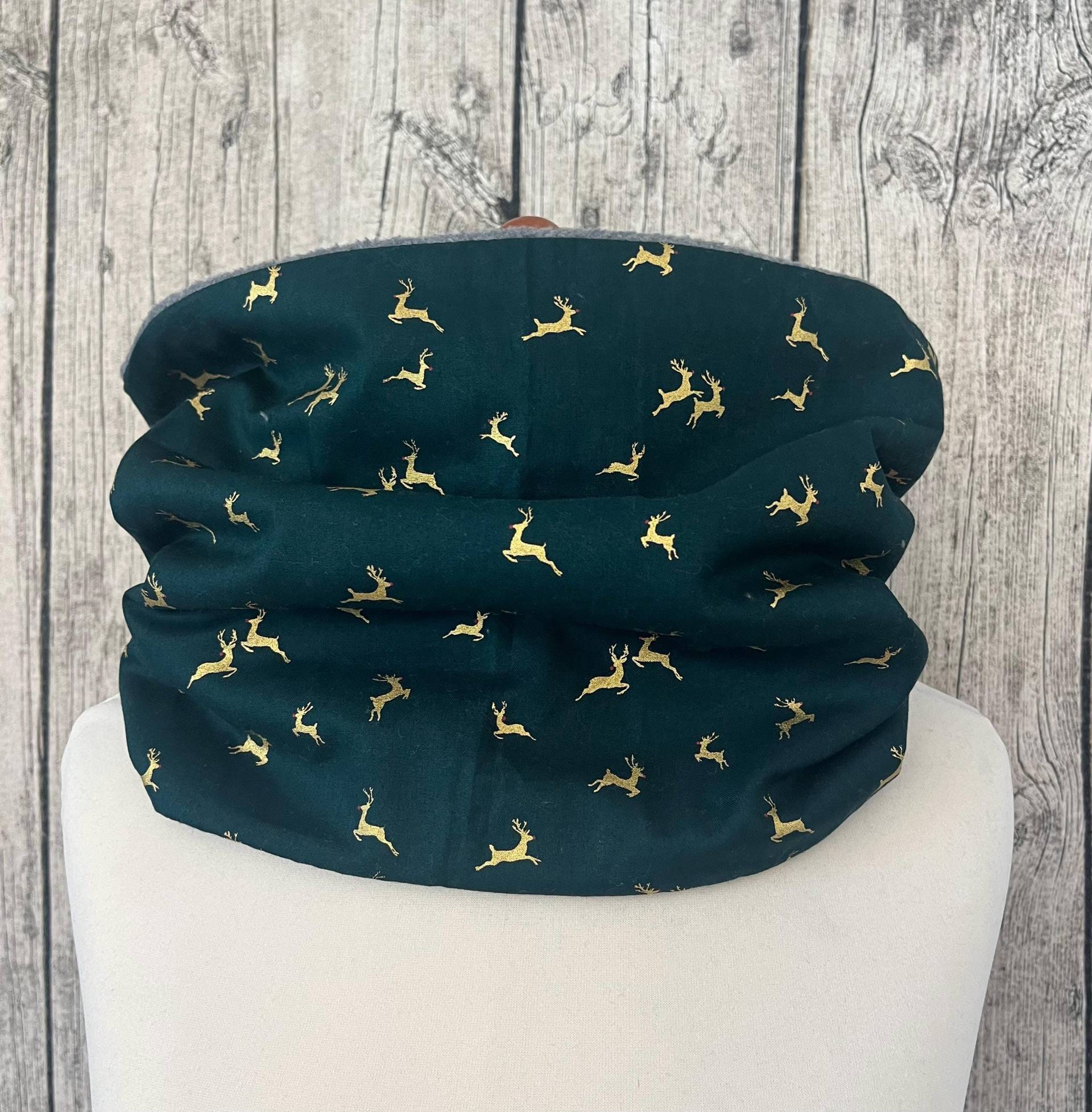 Loop Schal Fleece Kuschelschal - Hirsch Reh Elch Rot Nase Neu von Lieblingsstueck4U