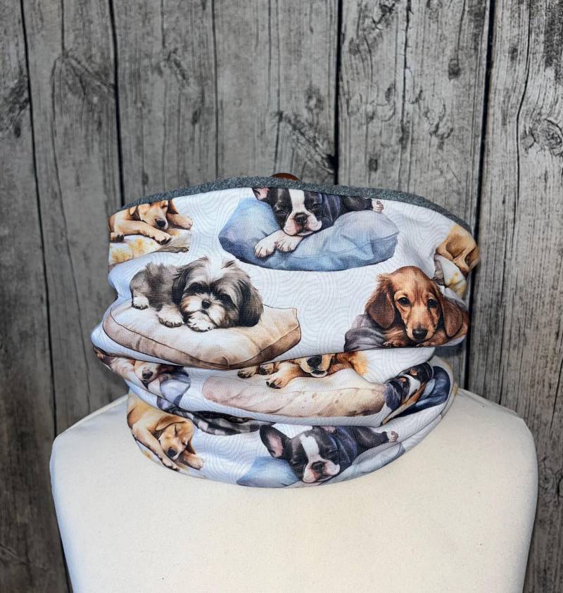 Loop Schal Fleece Kuschelschal - Hund Hunde Kissen Neu von Lieblingsstueck4U