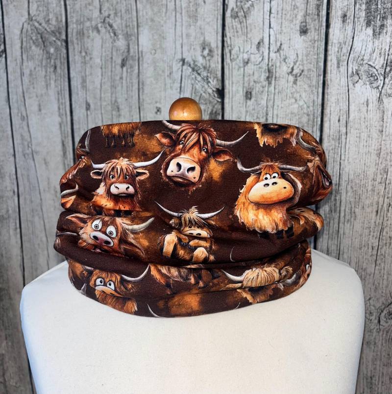 Loop Schal Fleece Kuschelschal - Lustiges Rind Hochlandrind Kuh Neu von Lieblingsstueck4U