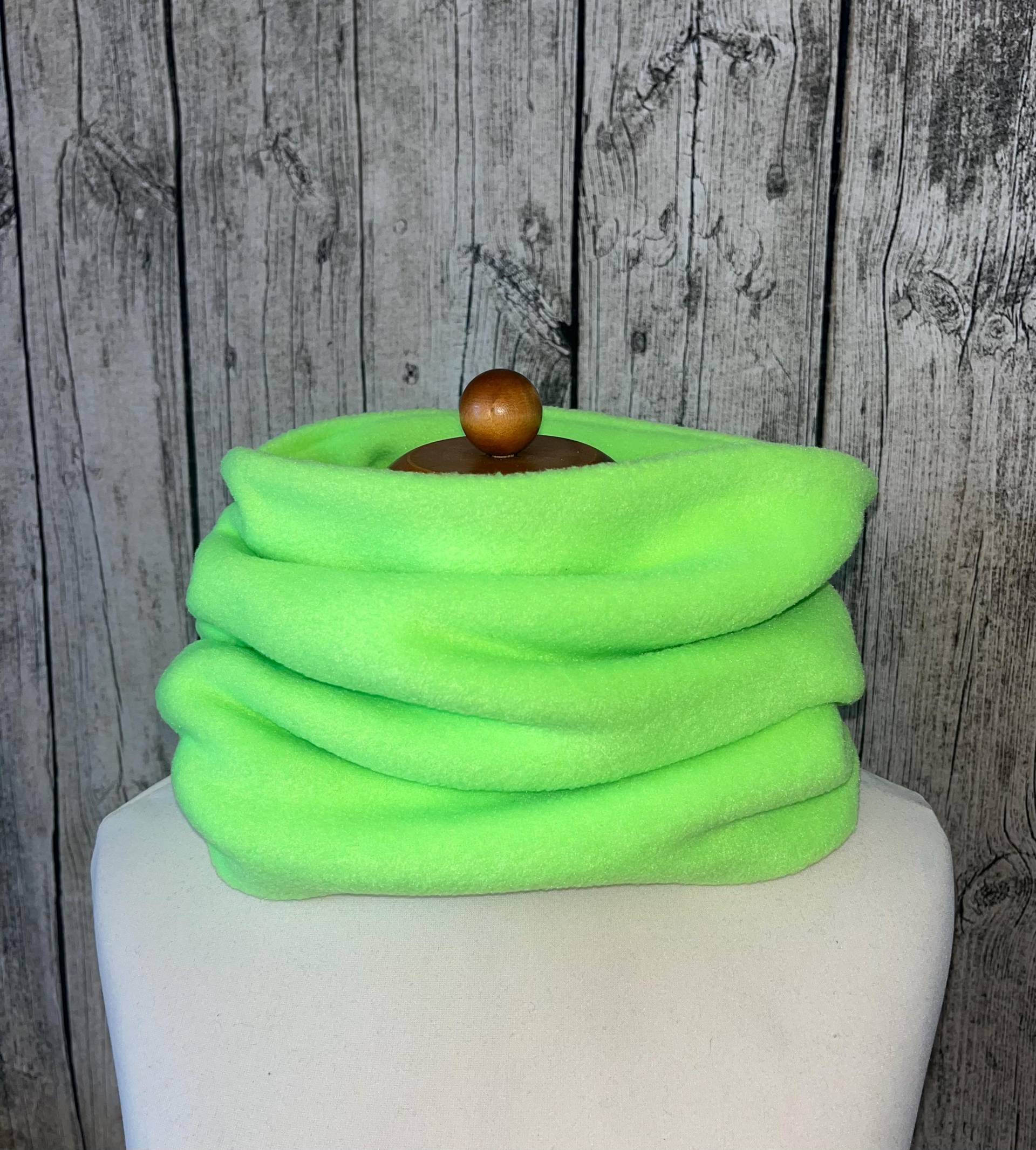 Loop Schal Fleece Kuschelschal - Neon Grün Neu von Lieblingsstueck4U