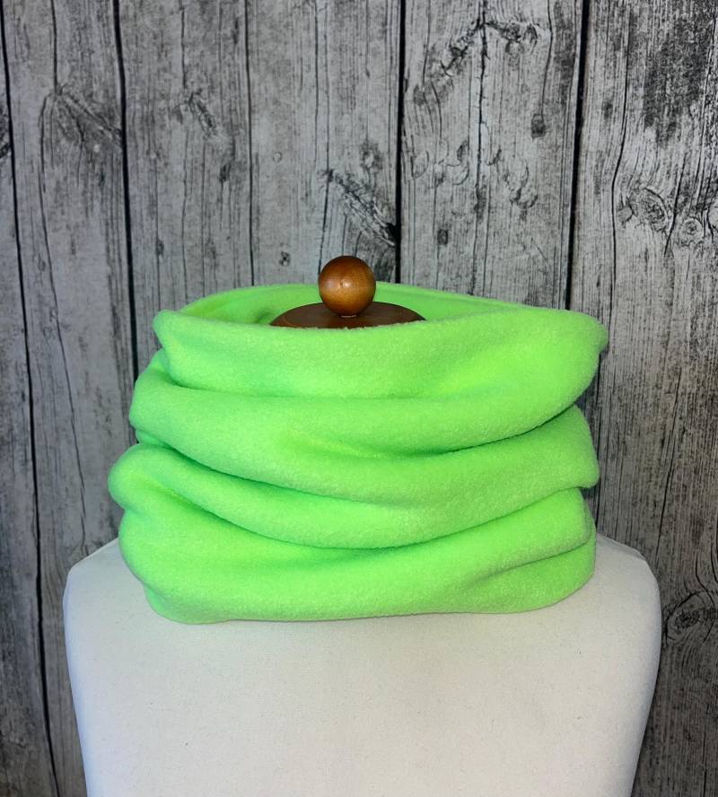 Loop Schal Fleece Kuschelschal - Neon Grün Neu von Lieblingsstueck4U