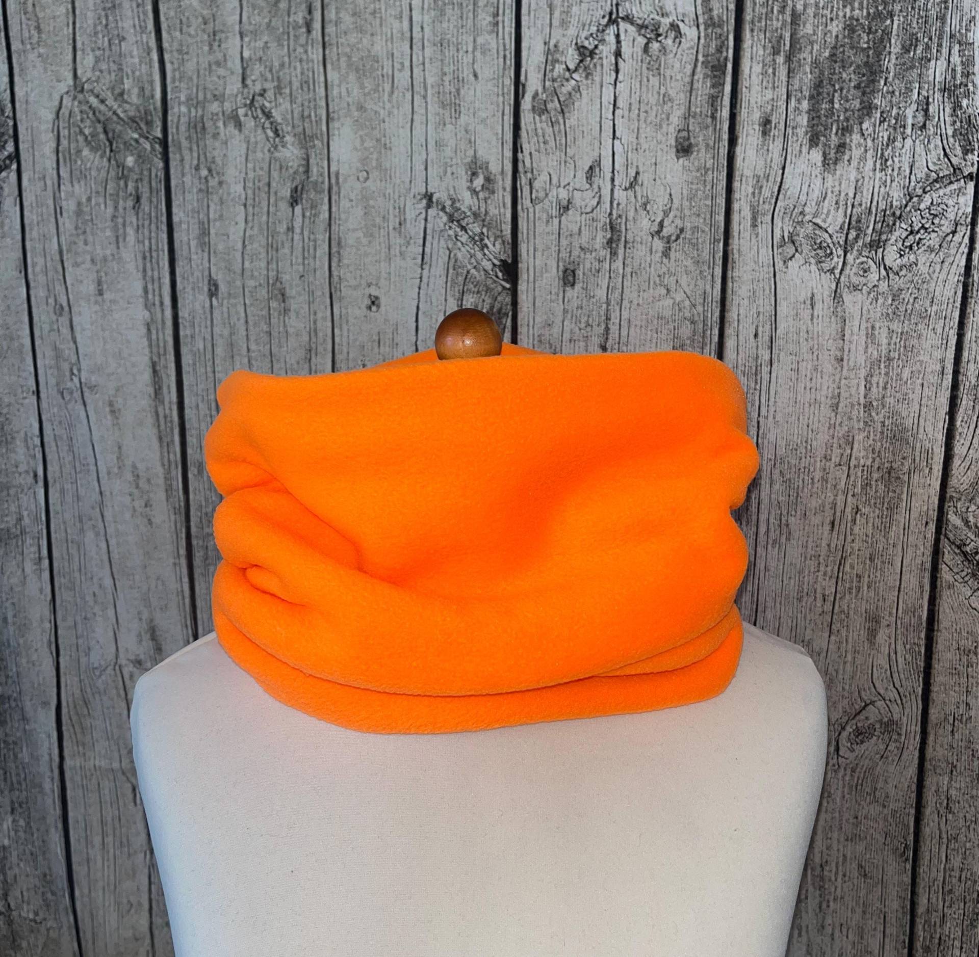Loop Schal Fleece Kuschelschal - Neon Orange Neu von Lieblingsstueck4U
