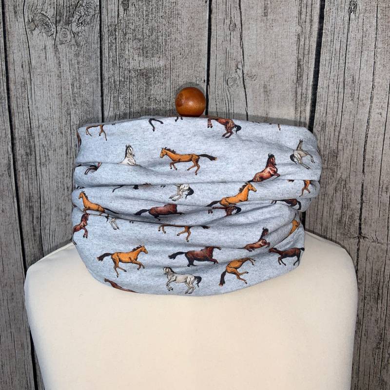 Loop Schal Fleece Kuschelschal - Pferde Klein Neu von Lieblingsstueck4U
