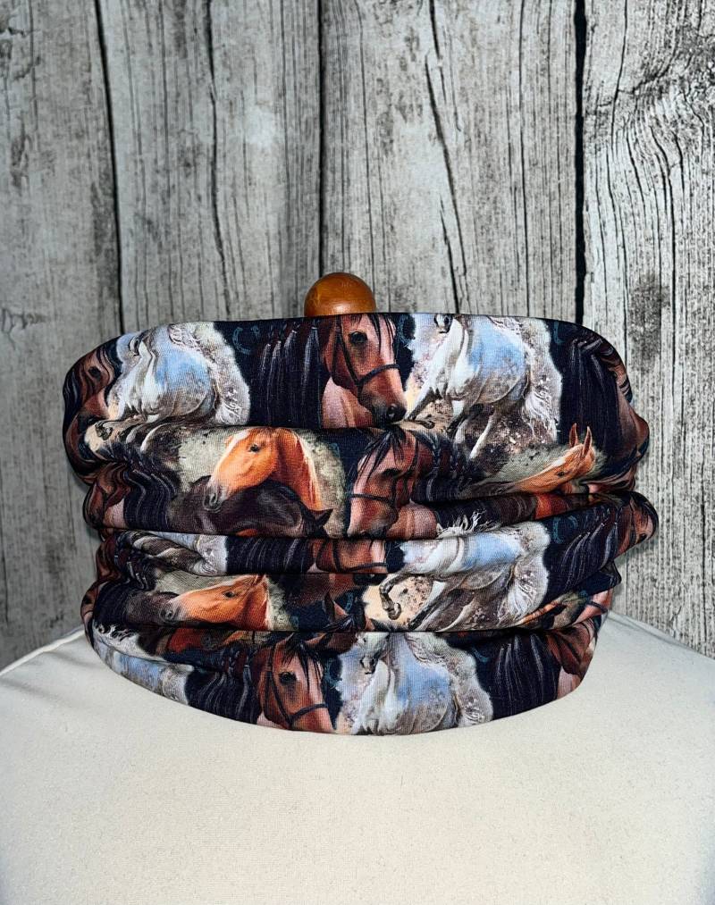 Loop Schal Fleece Kuschelschal - Pferde Neu von Lieblingsstueck4U