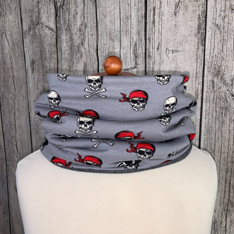 Loop Schal Fleece Kuschelschal - Pirat Totenkopf Neu von Lieblingsstueck4U