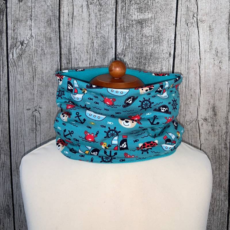 Loop Schal Fleece Kuschelschal - Pirat Türkis Neu von Lieblingsstueck4U