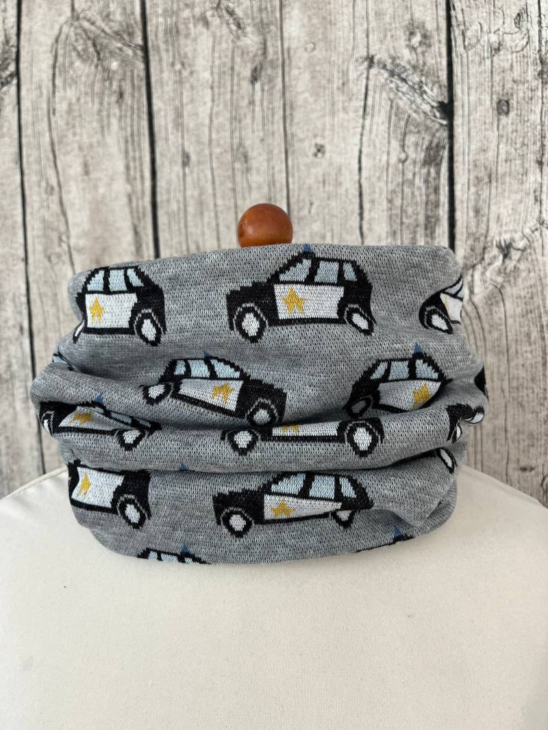 Loop Schal Fleece Kuschelschal - Polizei Auto Grau Neu von Lieblingsstueck4U