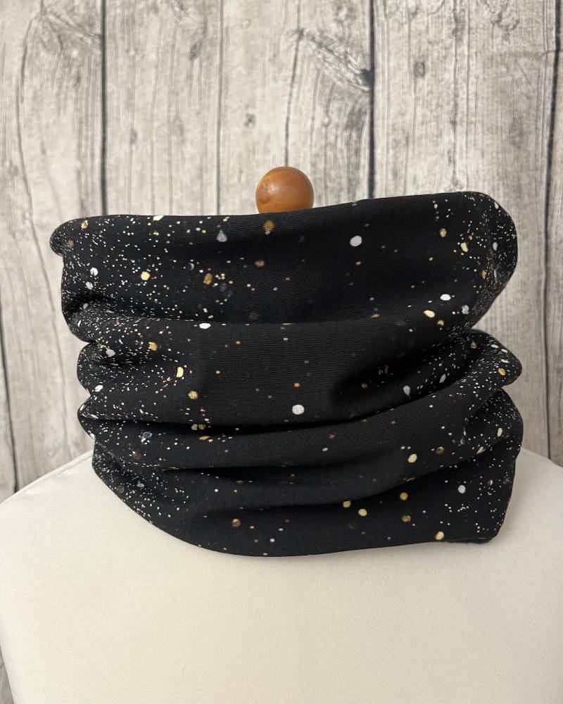 Loop Schal Fleece Kuschelschal - Punkte Gesprenkelt Gold Neu von Lieblingsstueck4U