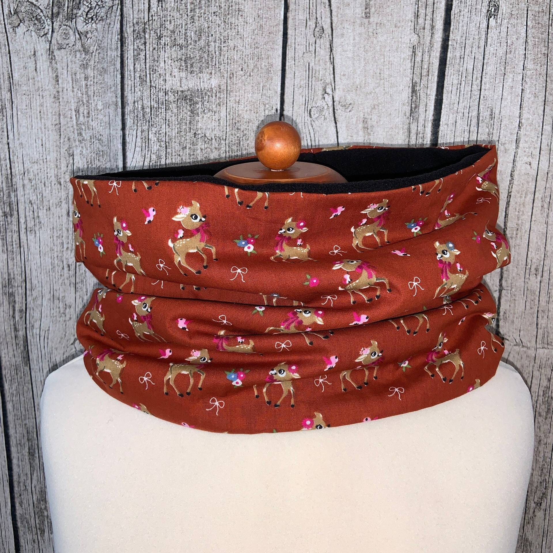 Loop Schal Fleece Kuschelschal - Reh Bambi Klein Neu von Lieblingsstueck4U