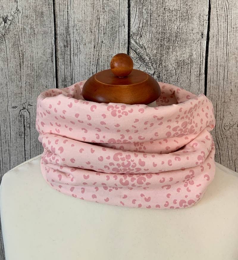 Loop Schal Fleece Kuschelschal - Rosa Muster Schwarz Neu von Lieblingsstueck4U