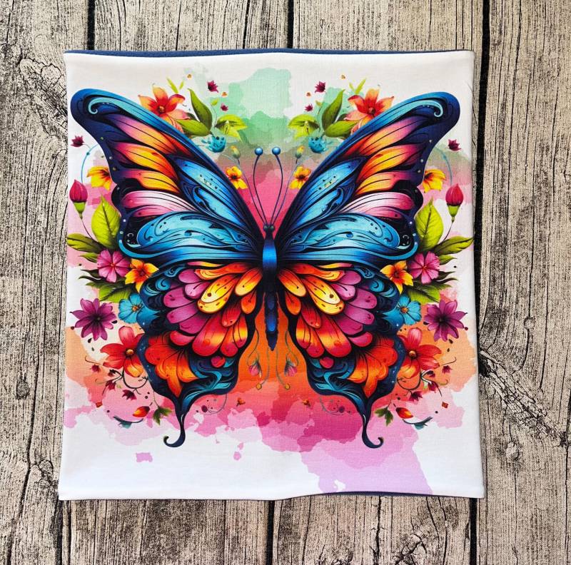 Loop Schal Fleece Kuschelschal - Schmetterling Bunt Neu von Lieblingsstueck4U