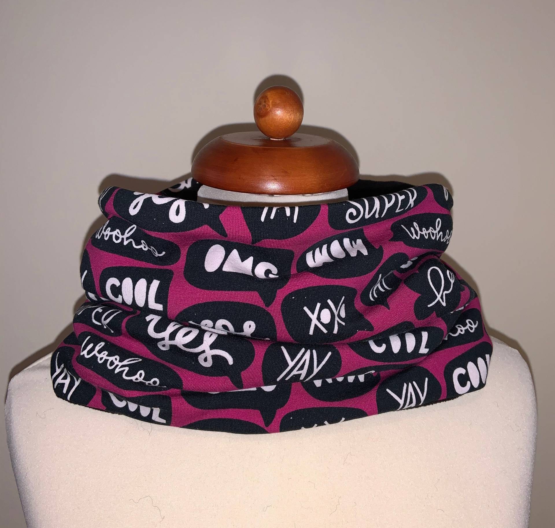 Loop Schal Fleece Kuschelschal - Schrift Neu von Lieblingsstueck4U