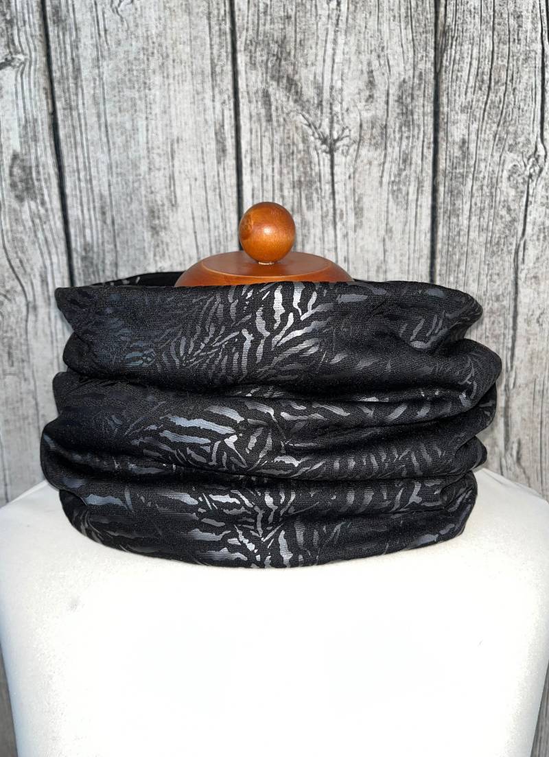 Loop Schal Fleece Kuschelschal - Schwarz Glanz Neu von Lieblingsstueck4U