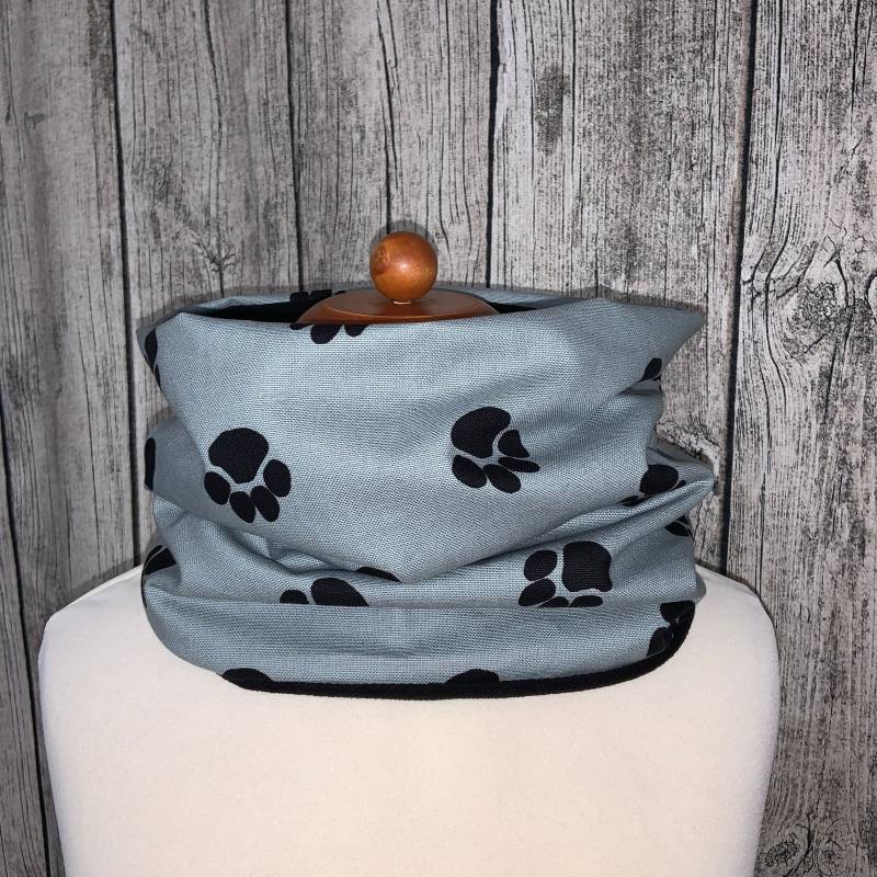 Loop Schal Fleece Kuschelschal - Tatzen/Pfoten Mint Neu von Lieblingsstueck4U