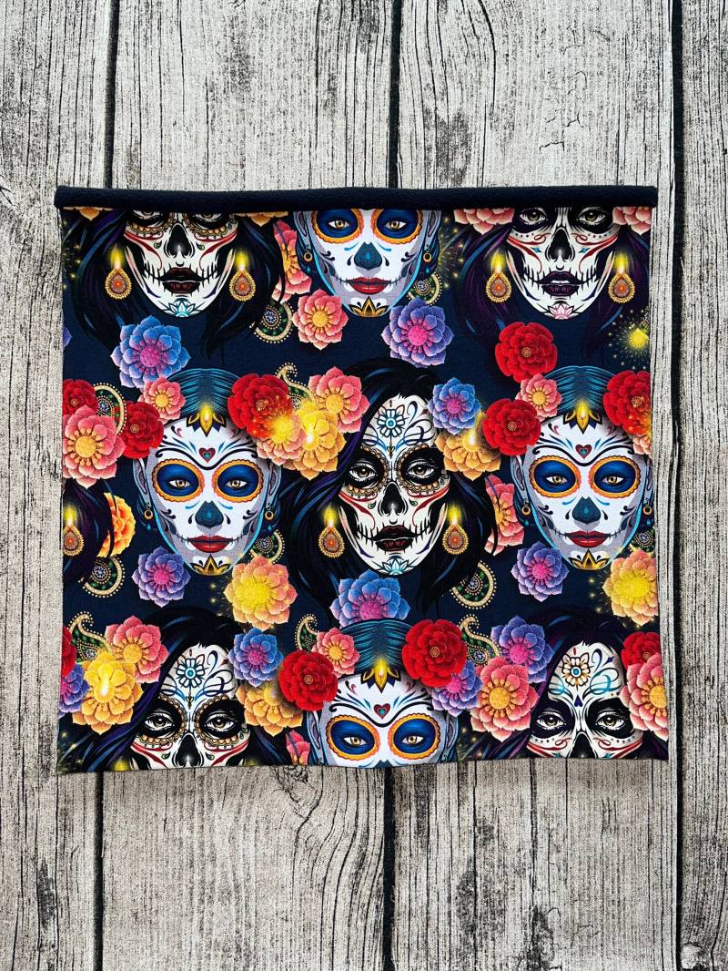 Loop Schal Fleece Kuschelschal - Totenkopf Mexikanisch Neu von Lieblingsstueck4U