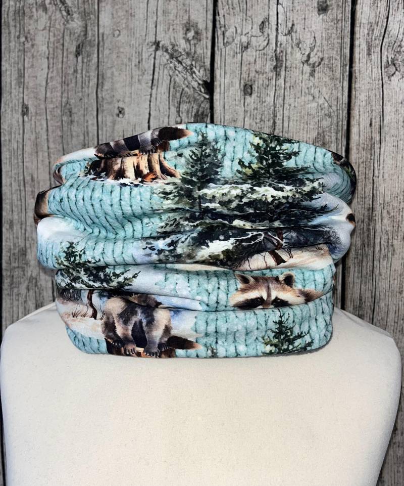 Loop Schal Fleece Kuschelschal - Waschbär Neu von Lieblingsstueck4U