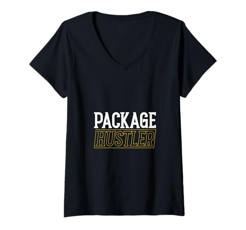 Damen Paket Hustler - Kurierfahrer T-Shirt mit V-Ausschnitt Damen Paket Hustler - Kurierfahrer T-Shirt mit V-Ausschnitt von Lieferfahrer und Paketboten Designs