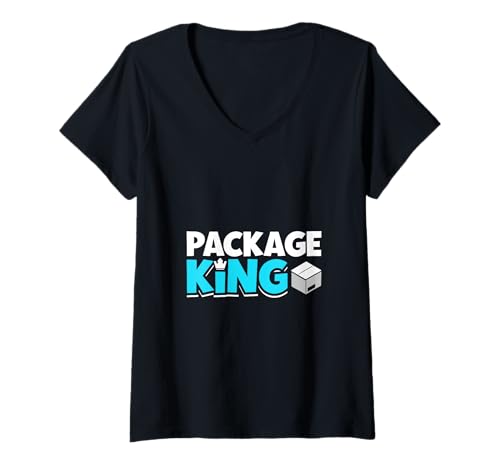 Damen Paket König - Lieferfahrer T-Shirt mit V-Ausschnitt Damen Paket König - Lieferfahrer T-Shirt mit V-Ausschnitt von Lieferfahrer und Paketboten Designs