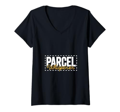 Damen Paketflüsterer - Paketbote T-Shirt mit V-Ausschnitt Damen Paketflüsterer - Paketbote T-Shirt mit V-Ausschnitt von Lieferfahrer und Paketboten Designs