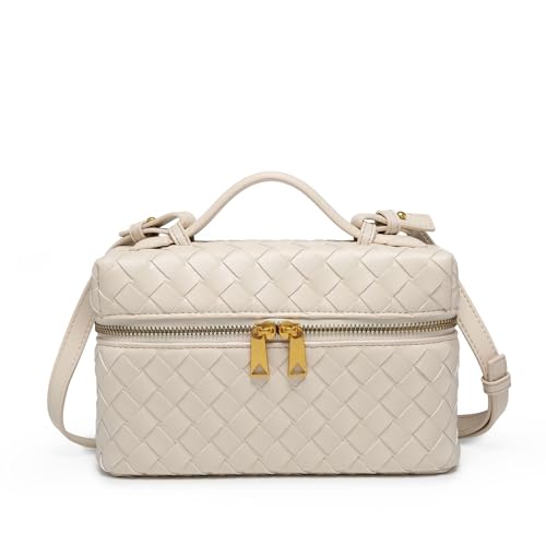 Lieits Handtasche mit Tragegriff für Damen, gewebtes Leder, Designer-Umhängetasche, trendige Geldbörse, Beige Lieits Handtasche mit Tragegriff für Damen, gewebtes Leder, Designer-Umhängetasche, trendige Geldbörse, Beige von Lieits