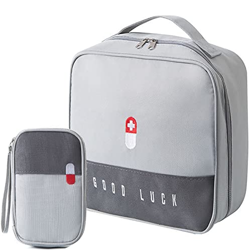 Notfalltasche, 2 Stücke Medikament Aufbewahrungstasche, Medikament Tasche, Wasserdicht Notfalltasches, Leer Medizinische Notfalltasche, für Reisen Unterwegs Home Büro（Grau） von Liekadijiae