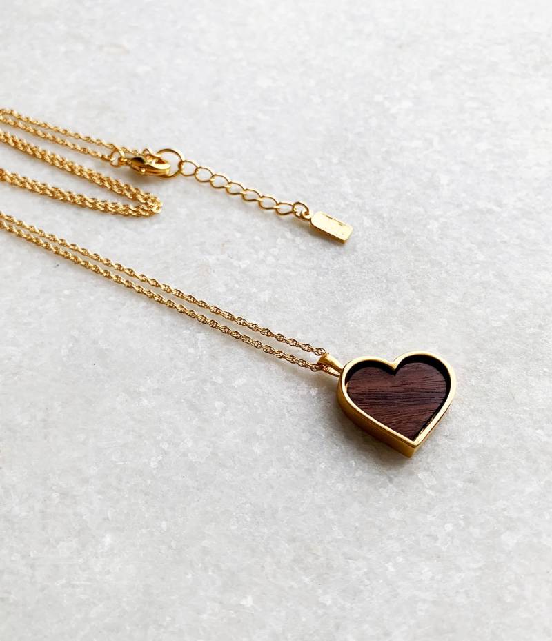 Holz Herz Halskette - 5 Jahre Jahrestag Geschenk Für Sie Anhänger Zum Frau von LielandLentz