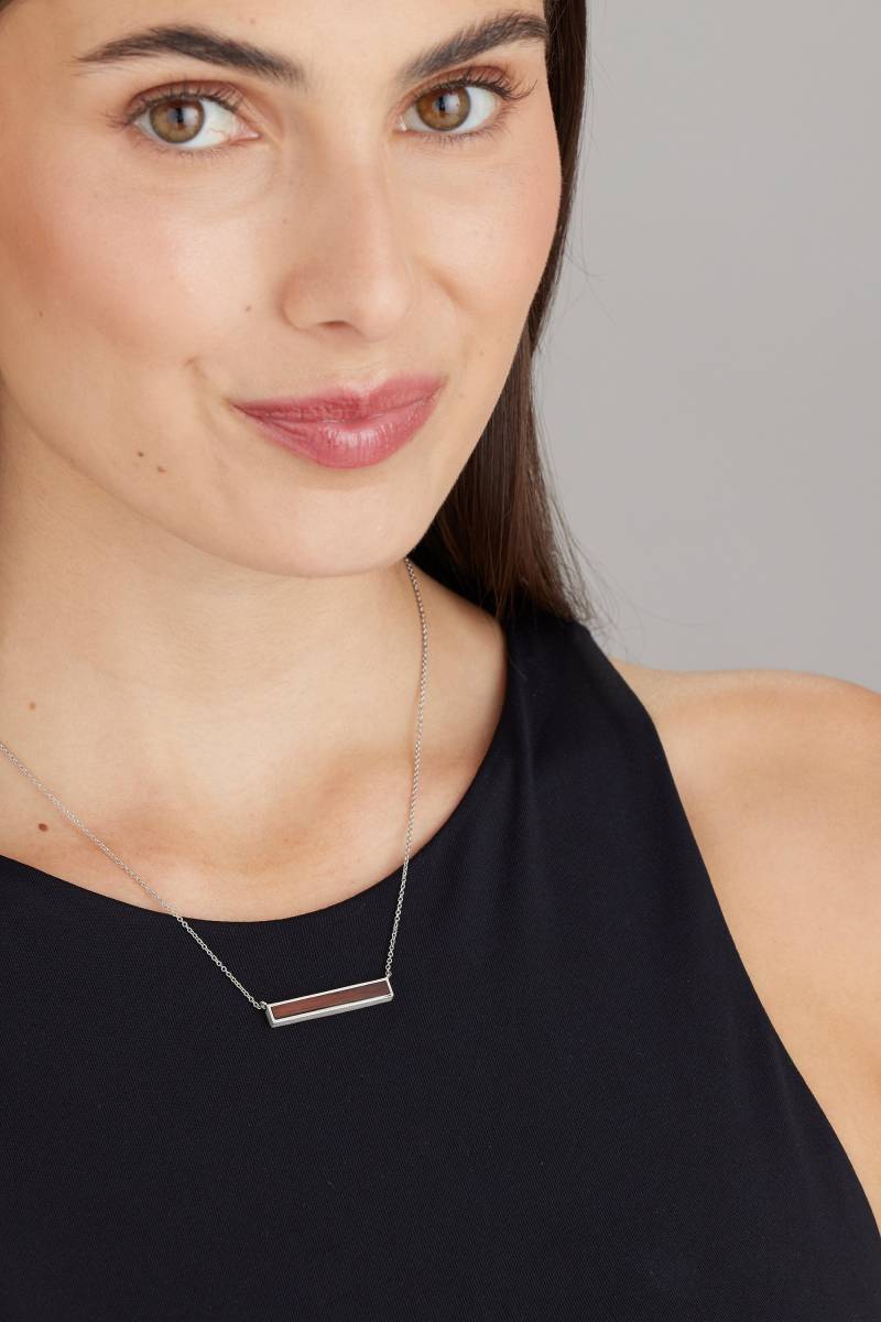 Holz Und Silber Bar Halskette - Gravur Schmuck Zarte Anhänger Jahrestag Geschenk Holz Und Silber Bar Halskette - Gravur Schmuck Zarte Anhänger Jahrestag Geschenk von LielandLentz