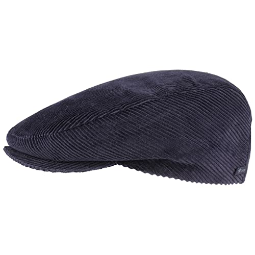 Lipodo Cord Flatcap blau Herren/Damen - Schirmmütze aus Baumwolle - Schiebermütze mit Futter - Cap Größe M 56-57 cm - Cordmütze Sommer/Winter von Lipodo