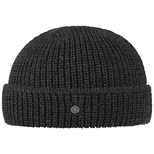 LIERYS Costa Dockermütze Herren Wintermütze aus Schurwolle Made in Germany Strickmütze mit Umschlag Dockercap Herbst Winter anthrazit One Size von LIERYS
