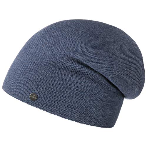 LIERYS Fine Merino Long Beanie Herren/Damen/Kinder (Länge: 30 cm) - Made in Germany - Strickmütze aus Merinowolle - Wintermütze in One Size (54-61 cm) - Herrenmütze Herbst/Winter Denim One Size von LIERYS