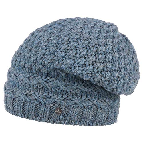 LIERYS Pinea Strickmütze mit Fleecefutter Damen/Herren - Wintermütze mit Alpakawolle und Schurwolle - Wollmütze Made in Germany - Oversize-Beanie Herbst/Winter - Denim One Size von LIERYS