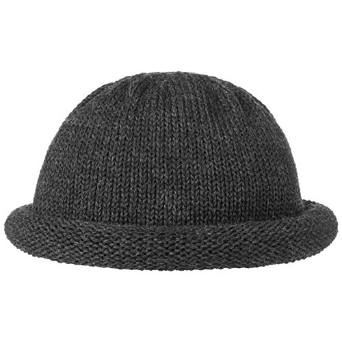 LIERYS Rollrandmütze für Damen/Herren - Dockermütze aus Schurwolle - Mütze Made in Germany - Beanie Herbst/Winter - Funktionale Strickmütze - Wollmütze anthrazit One Size von LIERYS