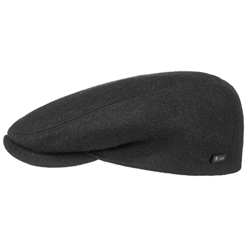 Lipodo Sport Flatcap - Schiebermütze Damen Herren - Flache Mütze mit Schirm - sportliche Schirmmütze Übergangszeit und Winter schwarz 56 cm von Lipodo